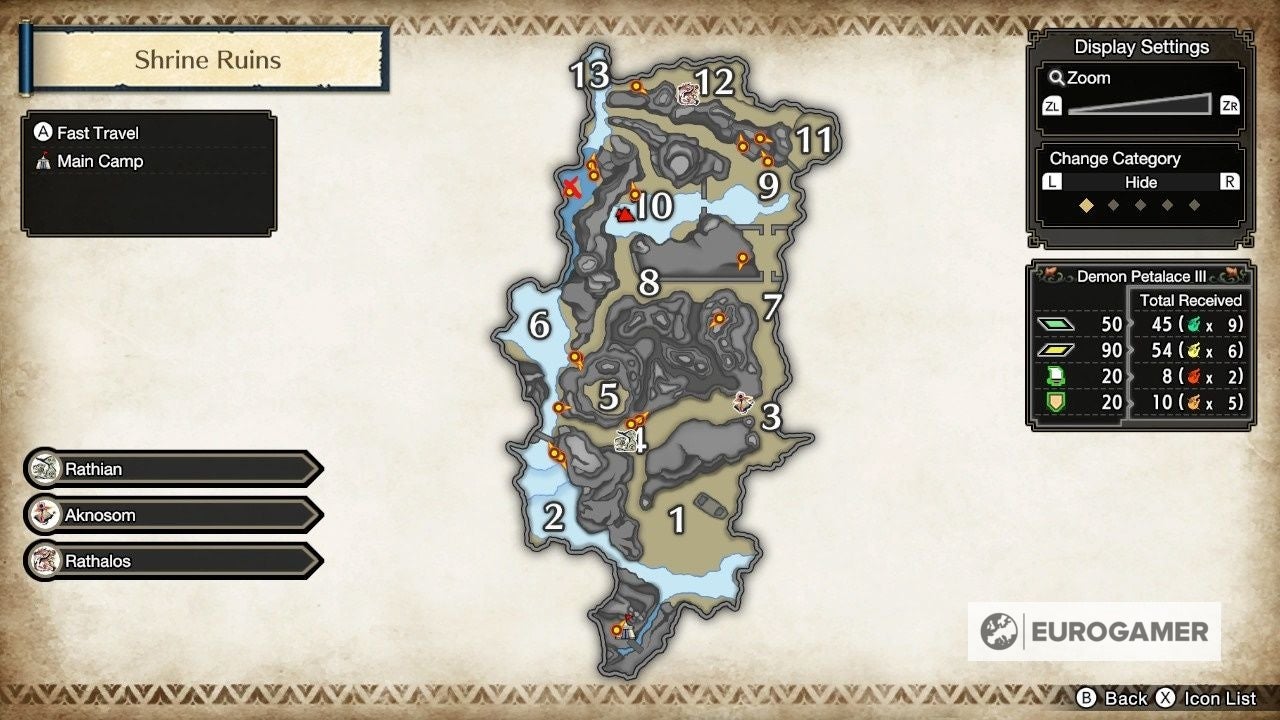 Where to find Great Wirebugs and Jewel lilies locations in Monster